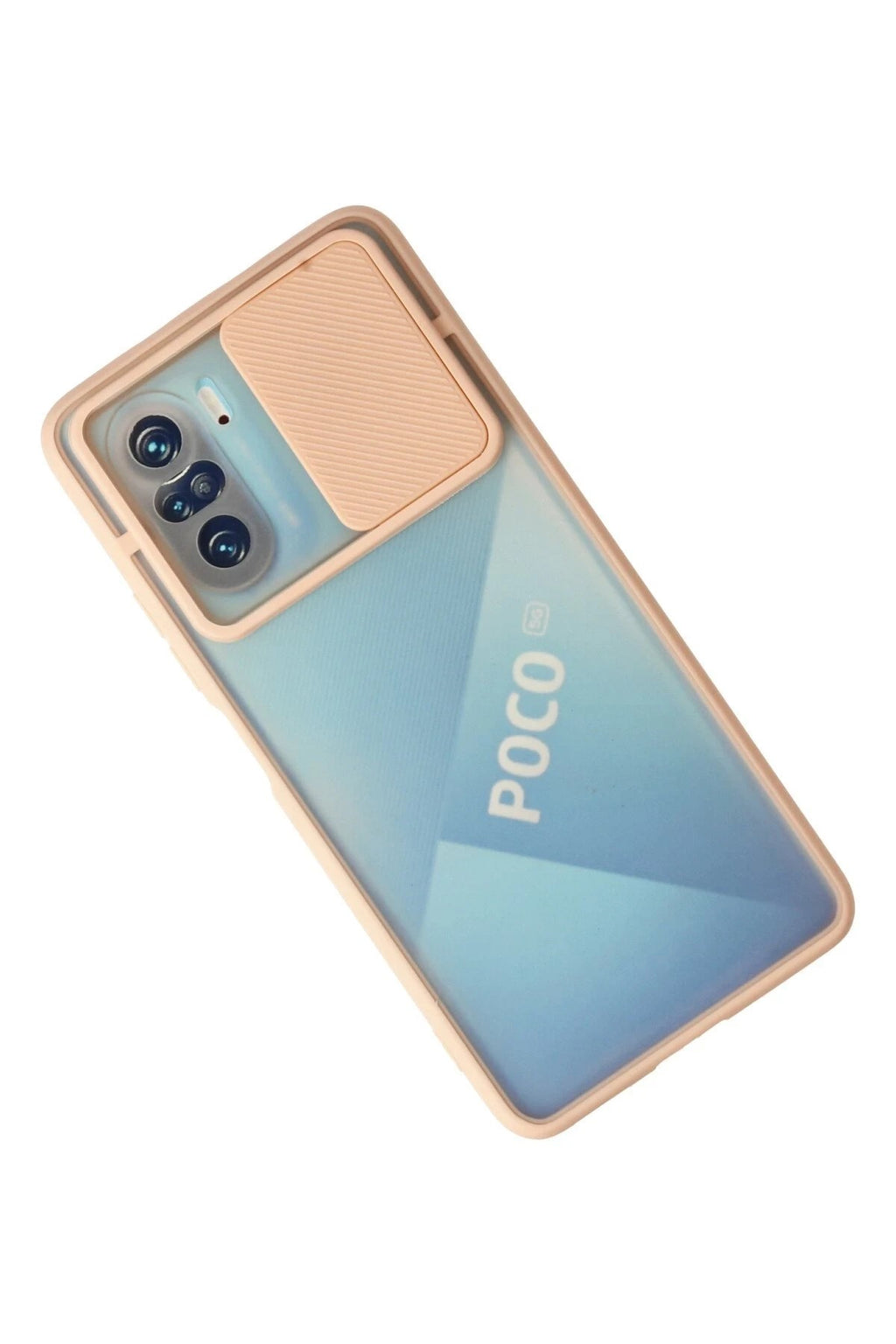 Mey İthalat® Poco F3 Kılıf Palm Buzlu Kamera Sürgülü Silikon - Pembe