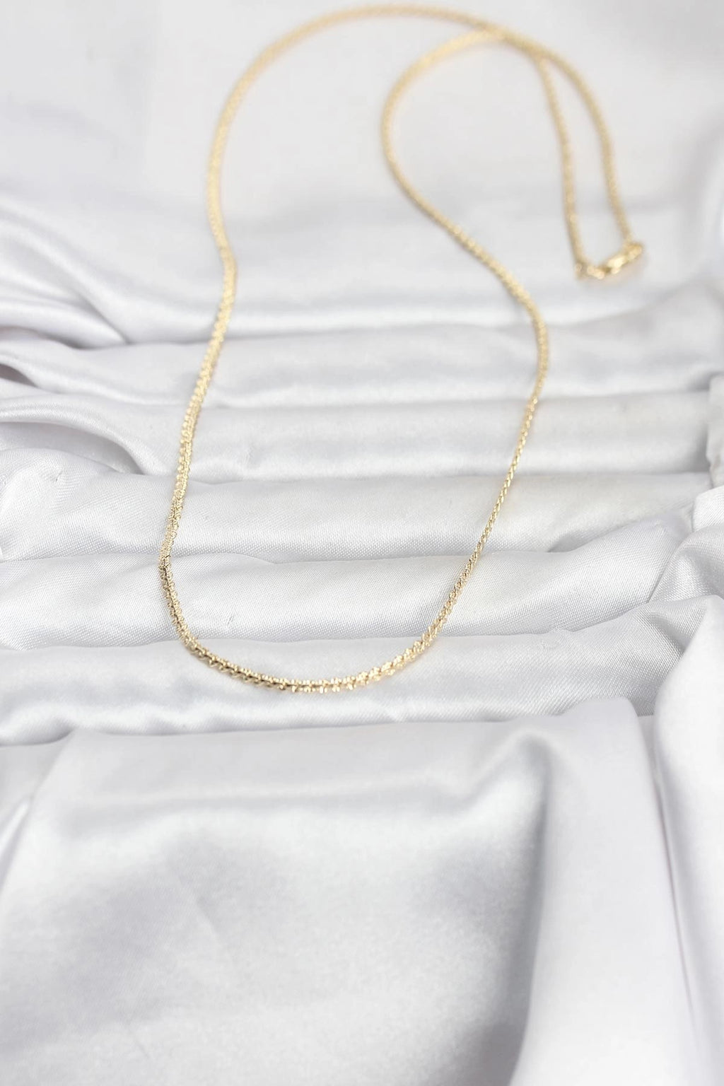 Mey İthalat® CM 14K Gold Renk Yassı Zincir Model 60 cm Kadın Kolye