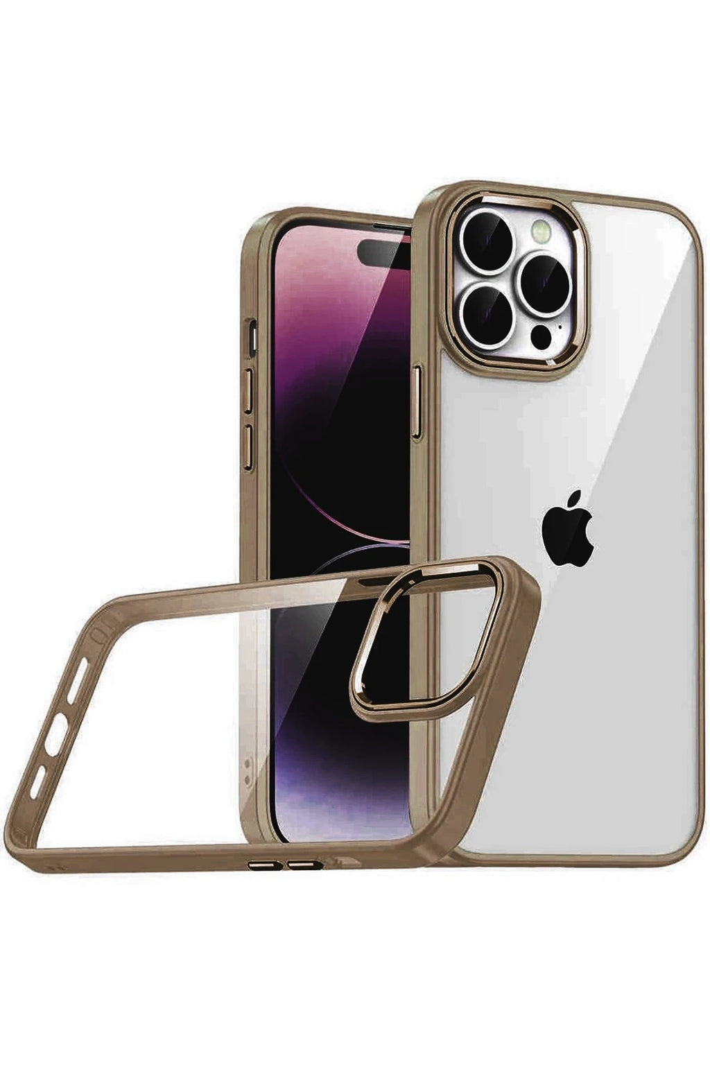 Mey İthalat® iPhone 15 Pro Max Lensli Silikon - Çöl Titanyum