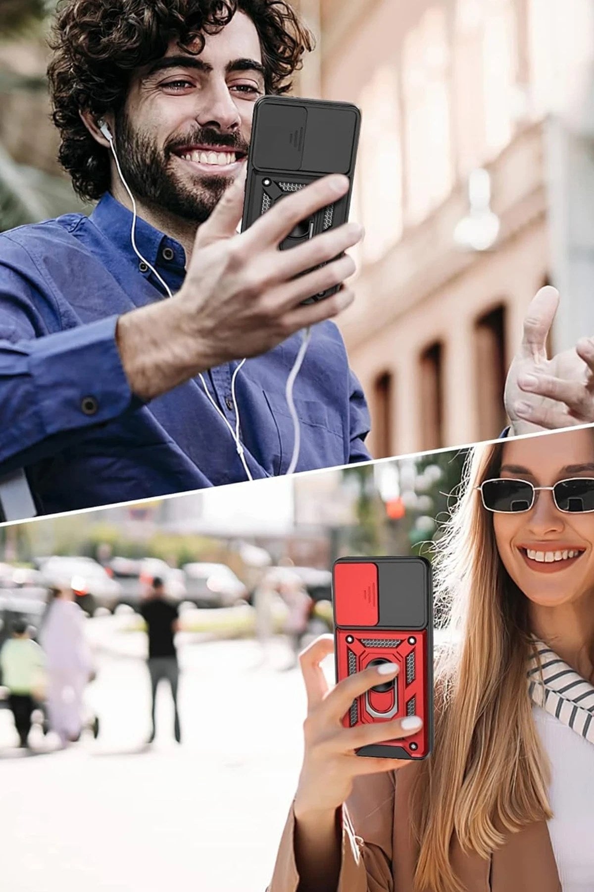 Mey İthalat® Samsung Galaxy S22 Kılıf Pars Lens Yüzüklü Silikon - Yeşil