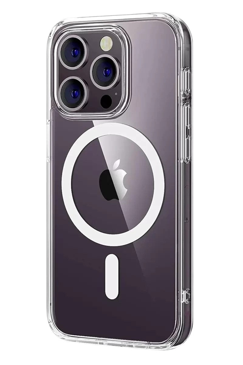 Mey İthalat® iPhone 14 Pro Max Combo Sert Şeffaf Magsafe Kapak - Şeffaf