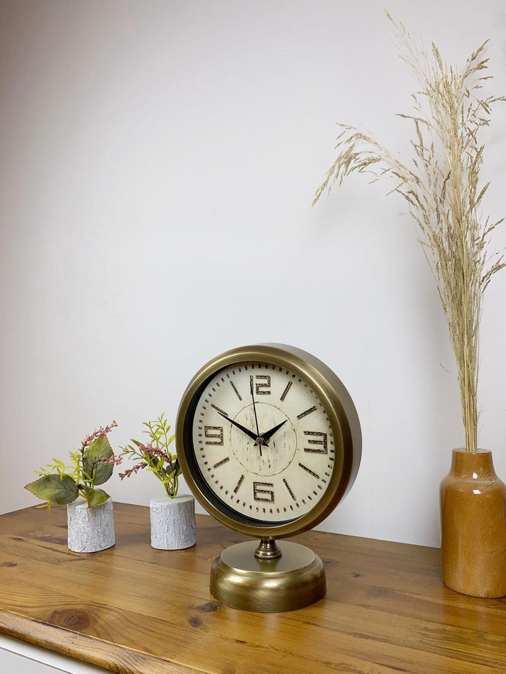 Eskitme Metal Vintage Masa Saati 25×20 cm