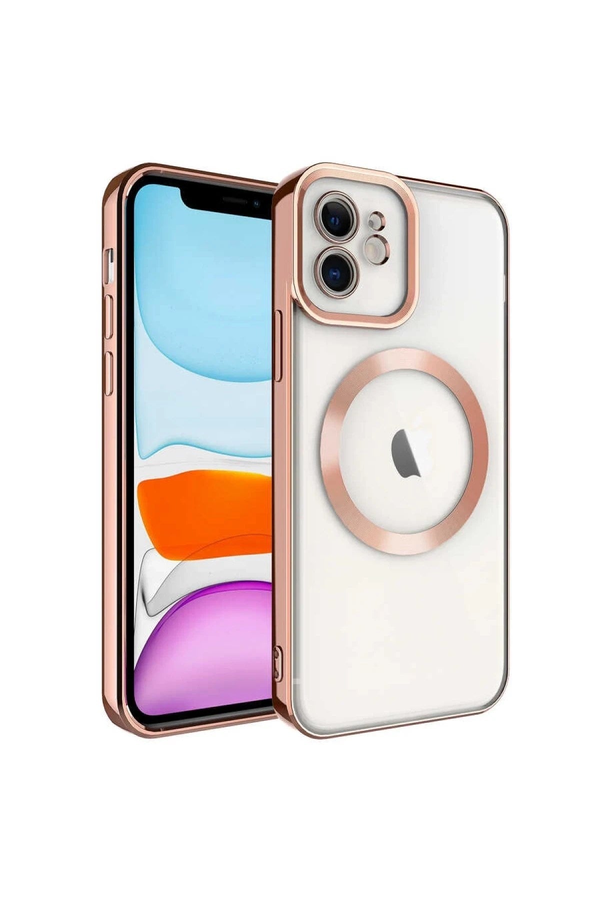 Mey İthalat® iPhone 12 Kılıf Kross Magneticsafe Kapak - Rose