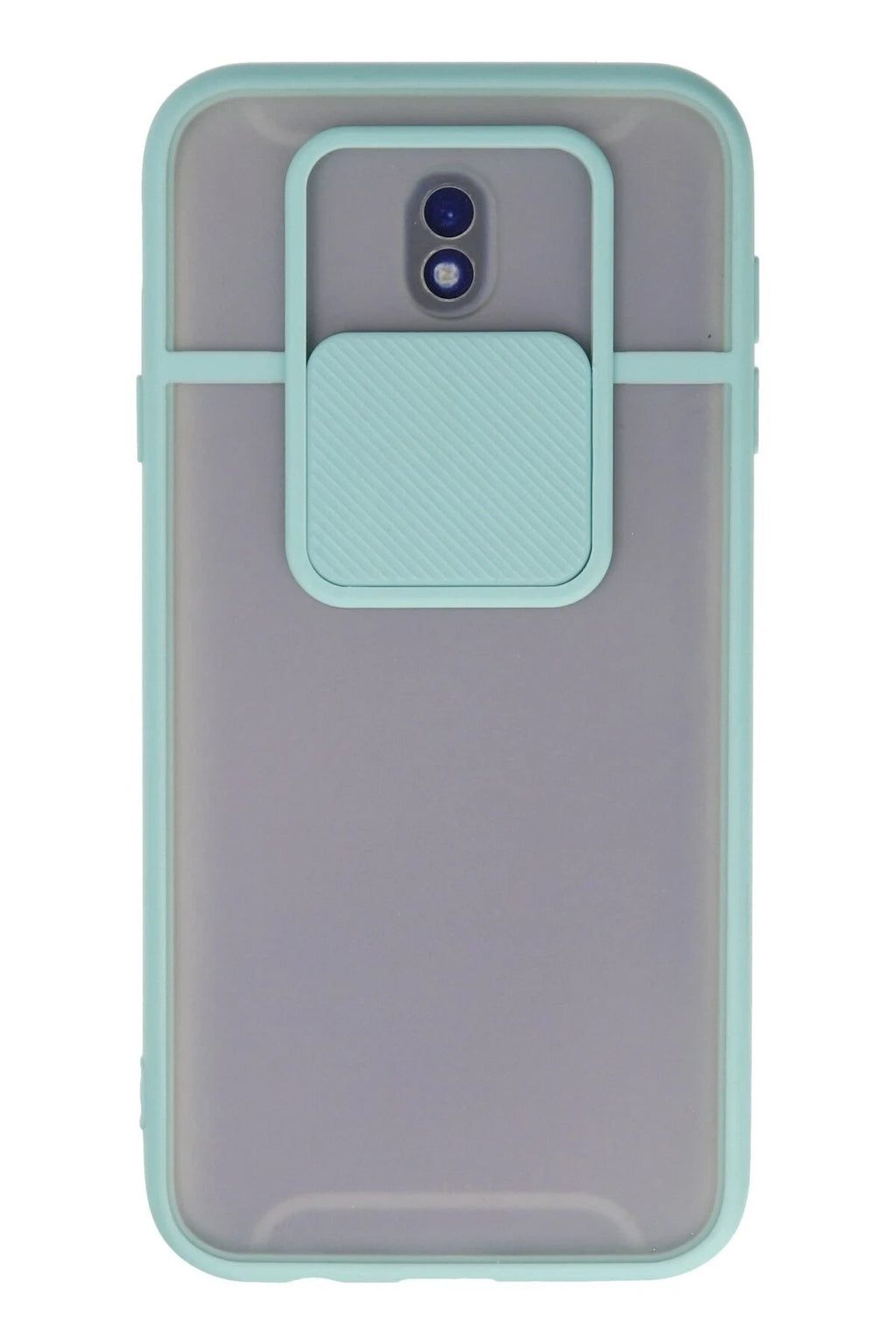 Mey İthalat® Samsung Galaxy J7 Pro / J730 Kılıf Palm Buzlu Kamera Sürgülü Silikon - Turkuaz