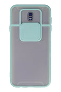 Mey İthalat® Samsung Galaxy J7 Pro / J730 Kılıf Palm Buzlu Kamera Sürgülü Silikon - Turkuaz