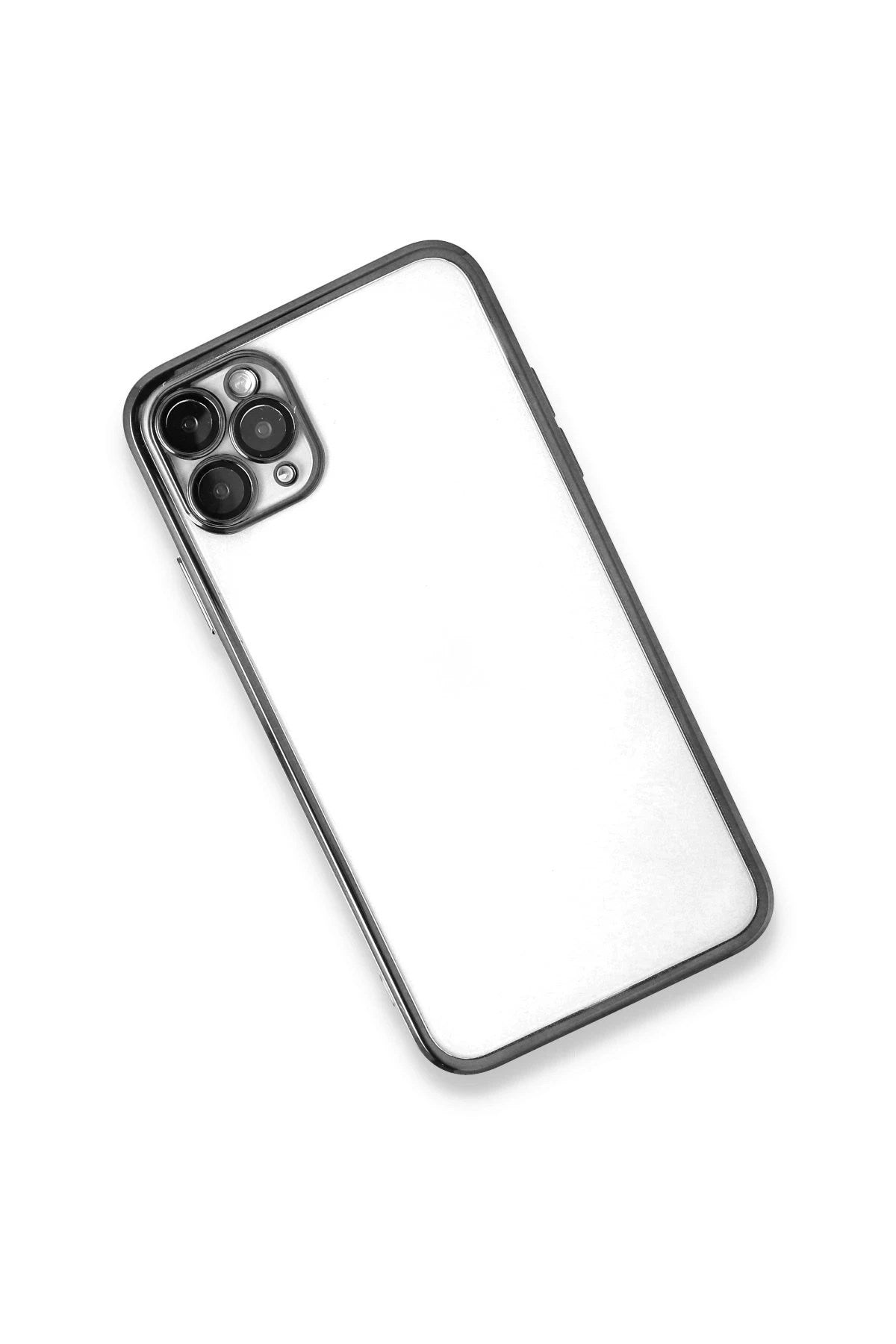Mey İthalat® iPhone 11 Pro Kılıf Lensli Silikon - Gümüş