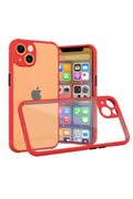 Mey İthalat® iPhone 13 Mini Kılıf Miami Şeffaf Silikon - Kırmızı