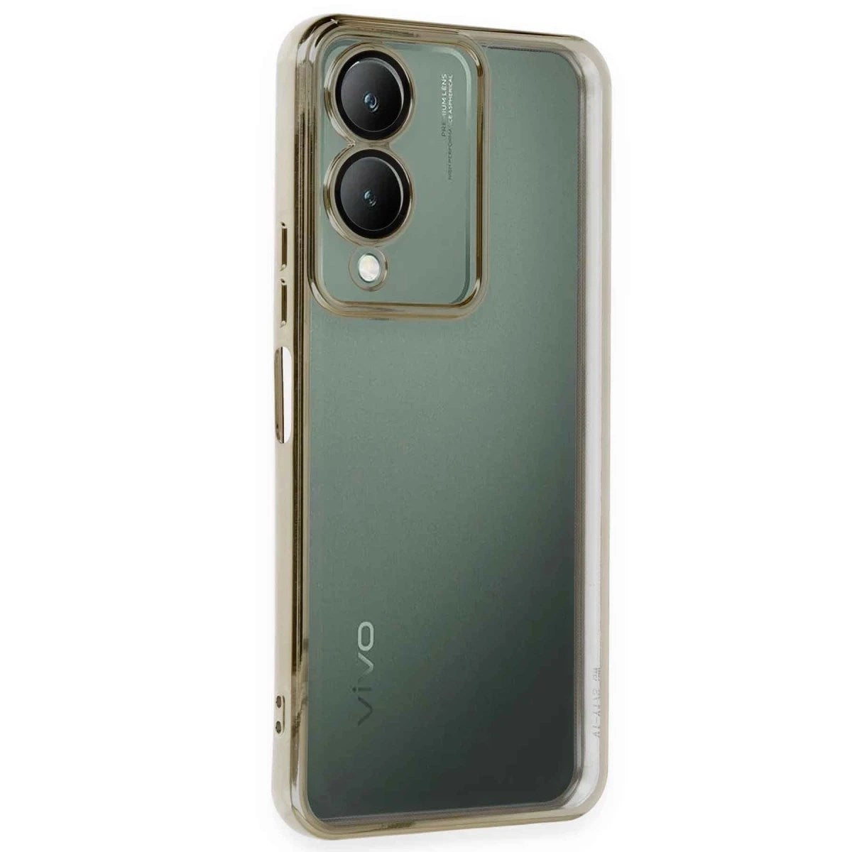 Mey İthalat® Vivo Y17S Kılıf Lensli Silikon - Gold