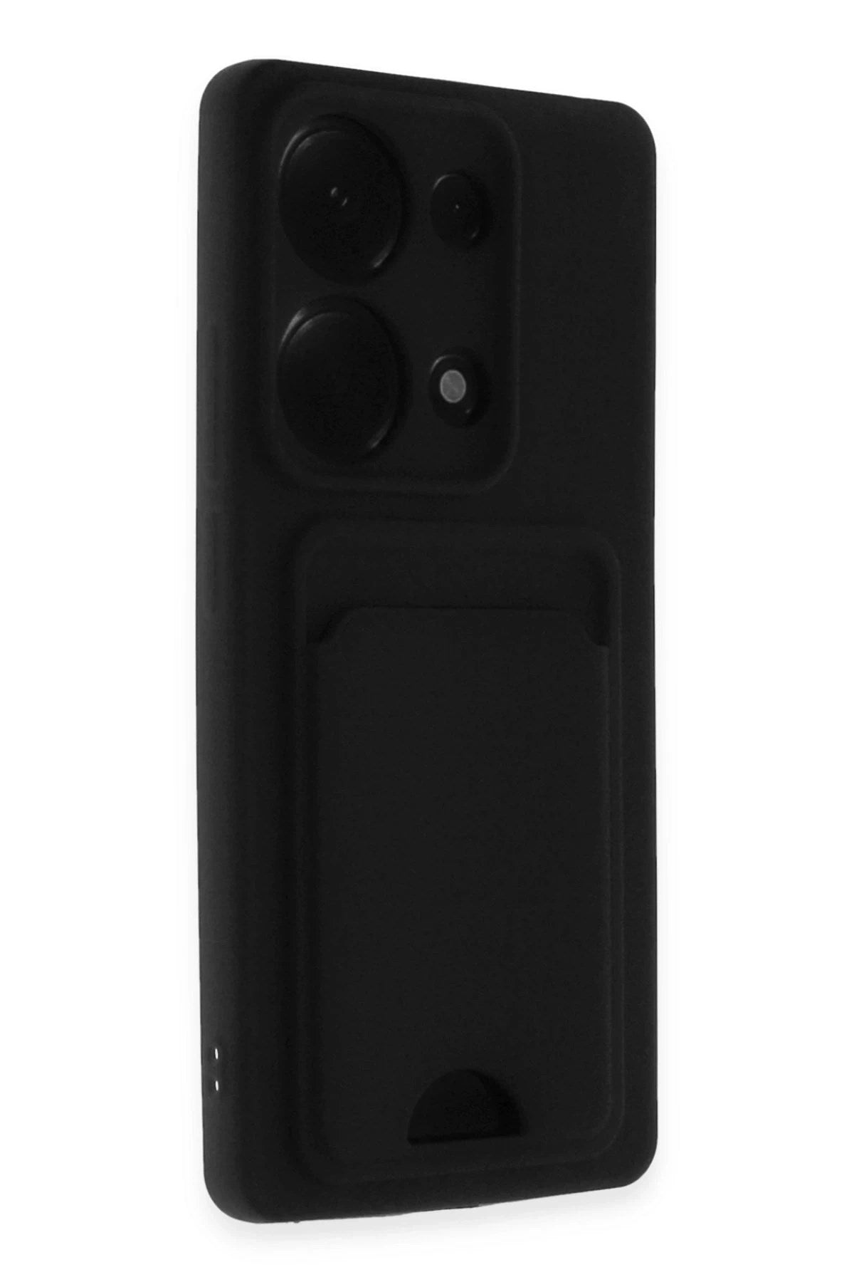 Mey İthalat® Redmi Note 13 Pro 4G Kılıf Kelvin Kartvizitli Silikon - Siyah