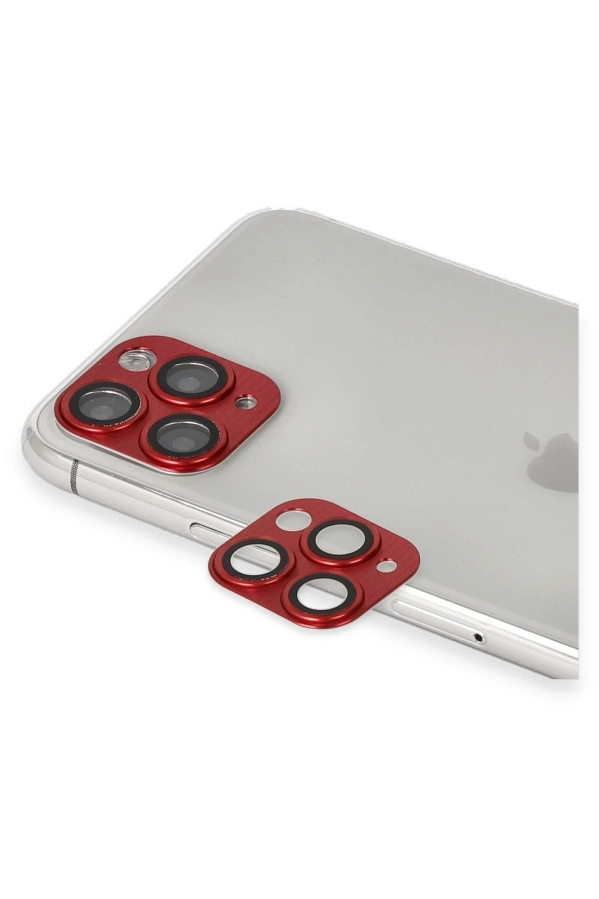 Mey İthalat® iPhone 11 Pro Max Pers Alüminyum Kamera Lens - Kırmızı