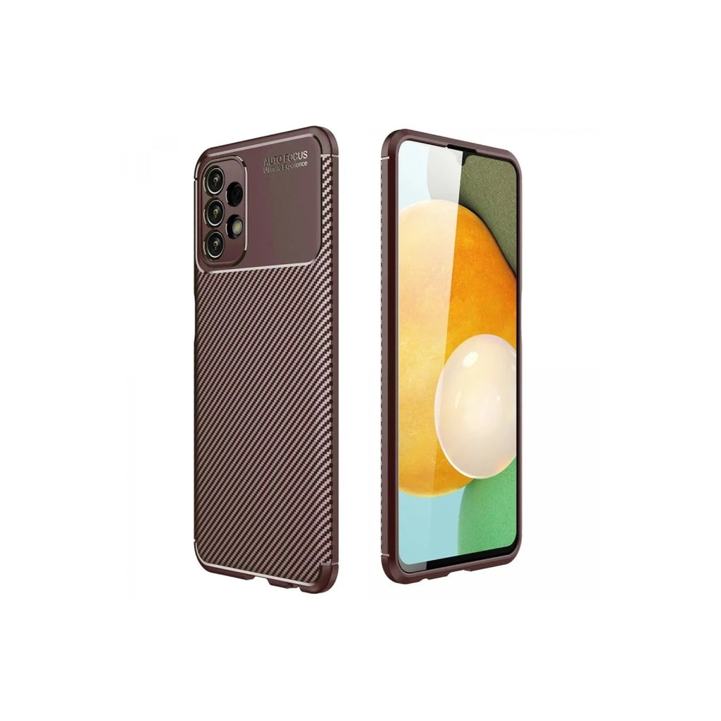 Mey İthalat® Samsung Galaxy A13 4G Kılıf Auto Focus Karbon Kapak - Kahverengi