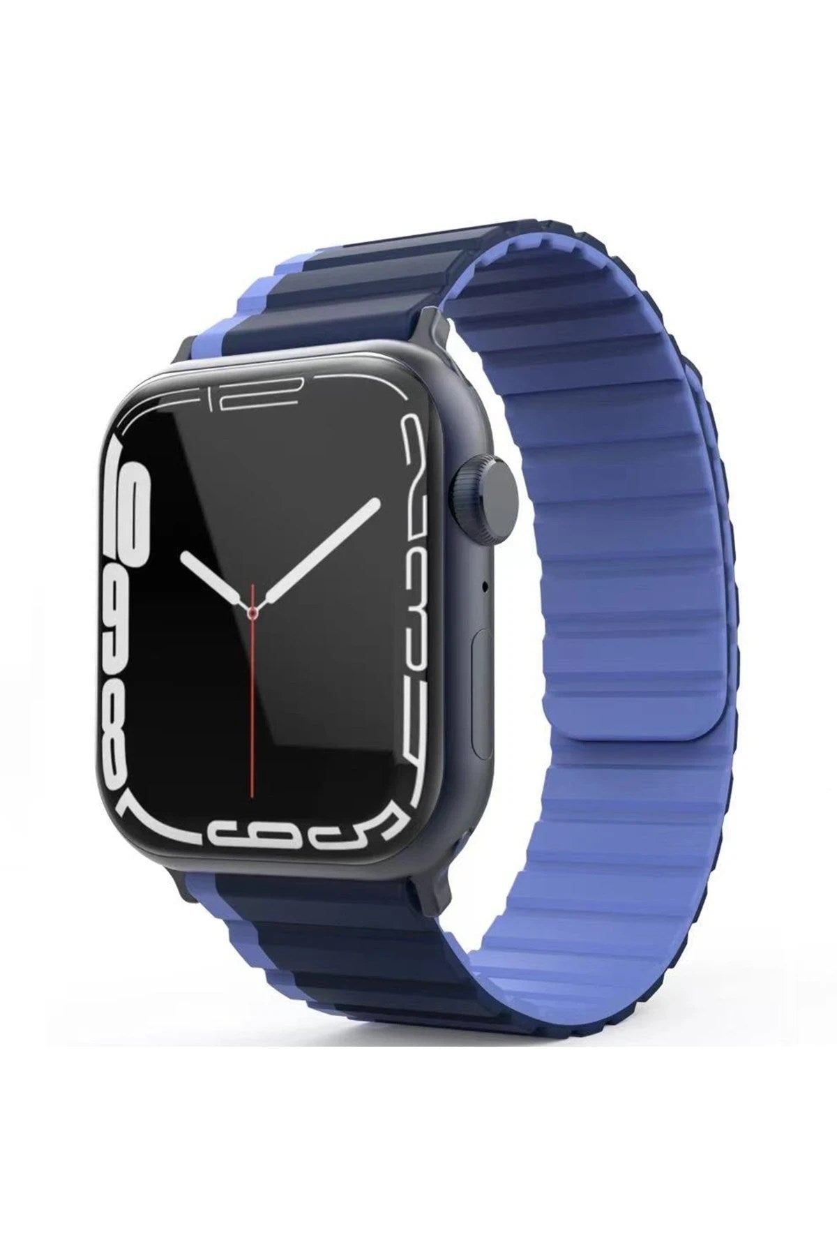 Mey İthalat® Watch 42mm MO-WB1 Çift Renk Mıknatıslı Silikon Kordon - Lacivert-Mavi