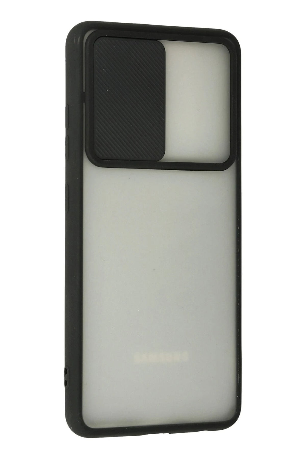 Mey İthalat® Samsung Galaxy A72 Kılıf Palm Buzlu Kamera Sürgülü Silikon - Siyah