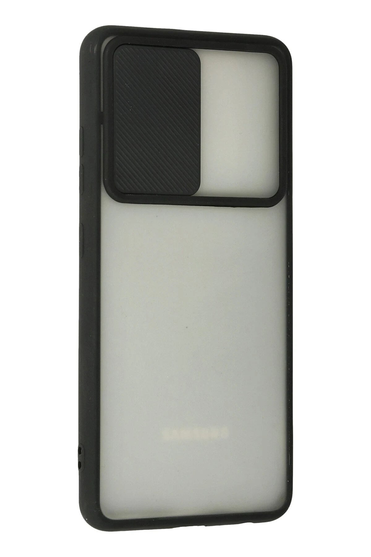 Mey İthalat® Samsung Galaxy A72 Kılıf Palm Buzlu Kamera Sürgülü Silikon - Siyah