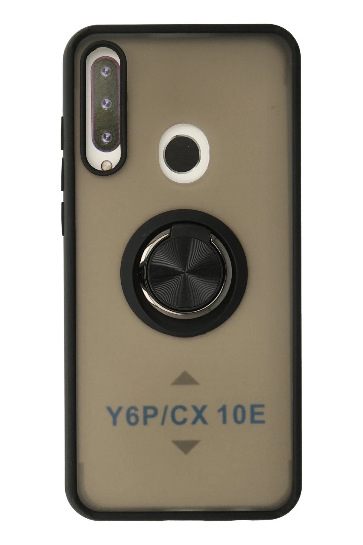 Mey İthalat® Huawei Y6P Kılıf Montreal Yüzüklü Silikon Kapak - Siyah