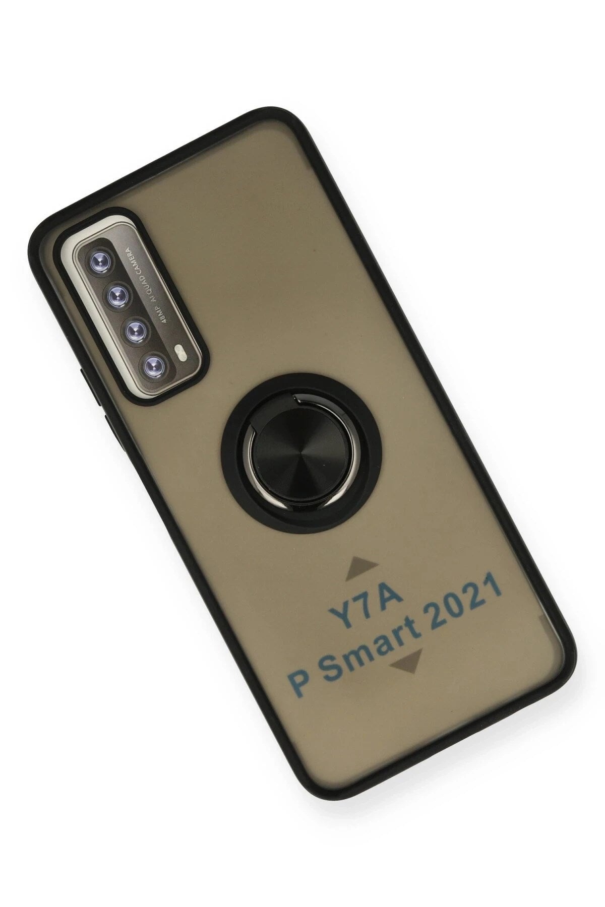Mey İthalat® Huawei P Smart 2021 Kılıf Montreal Yüzüklü Silikon Kapak - Siyah