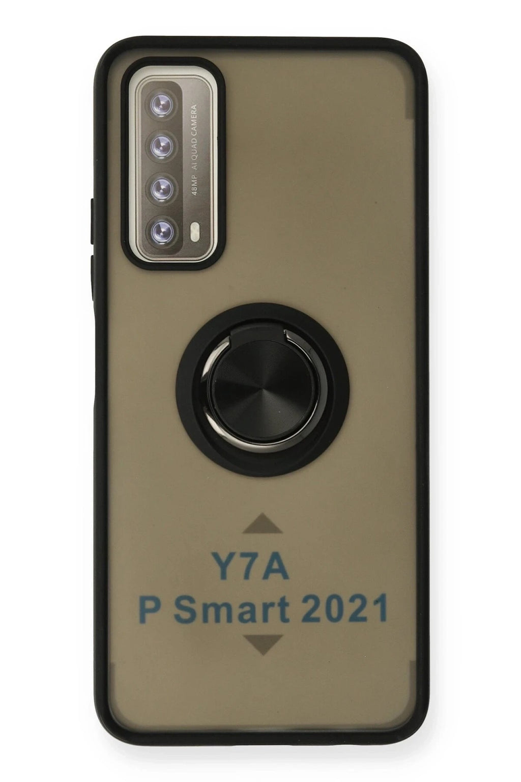 Mey İthalat® Huawei P Smart 2021 Kılıf Montreal Yüzüklü Silikon Kapak - Siyah