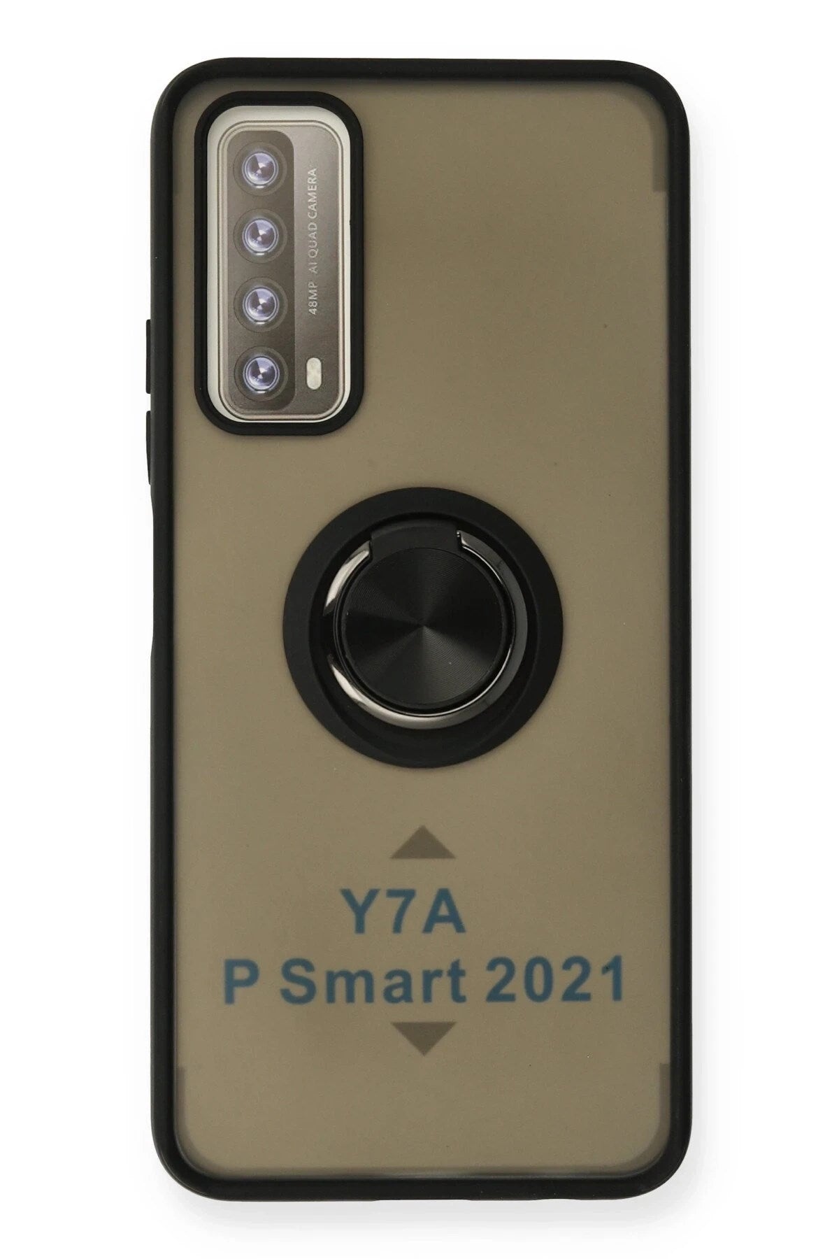 Mey İthalat® Huawei P Smart 2021 Kılıf Montreal Yüzüklü Silikon Kapak - Siyah