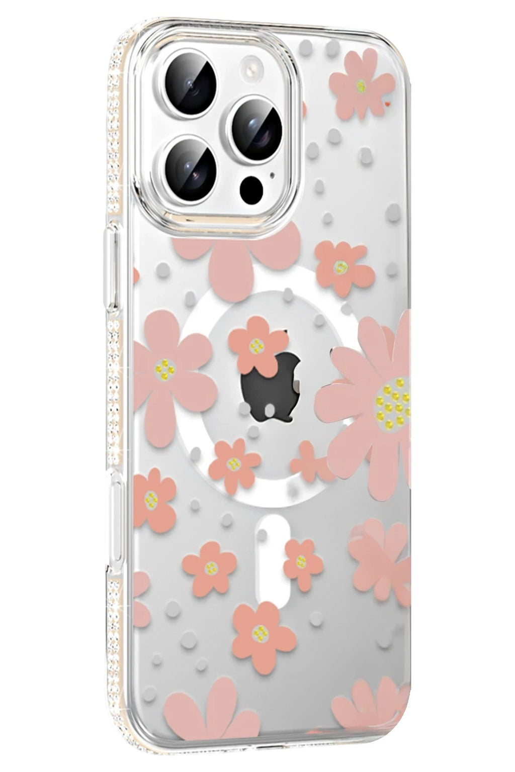 Mey İthalat® iPhone 16 Pro Max Floral Magsafe Kapak - Pembe