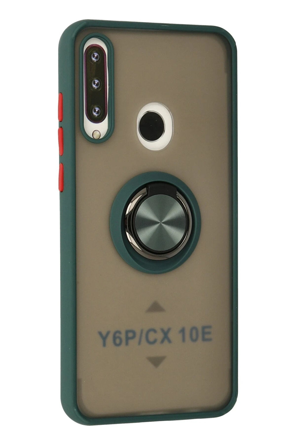 Mey İthalat® Huawei Y6P Kılıf Montreal Yüzüklü Silikon Kapak - Yeşil