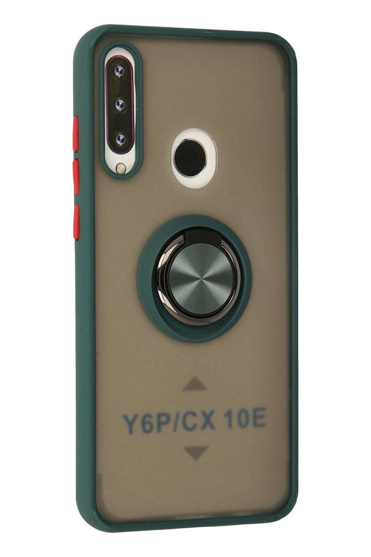 Mey İthalat® Huawei Y6P Kılıf Montreal Yüzüklü Silikon Kapak - Yeşil