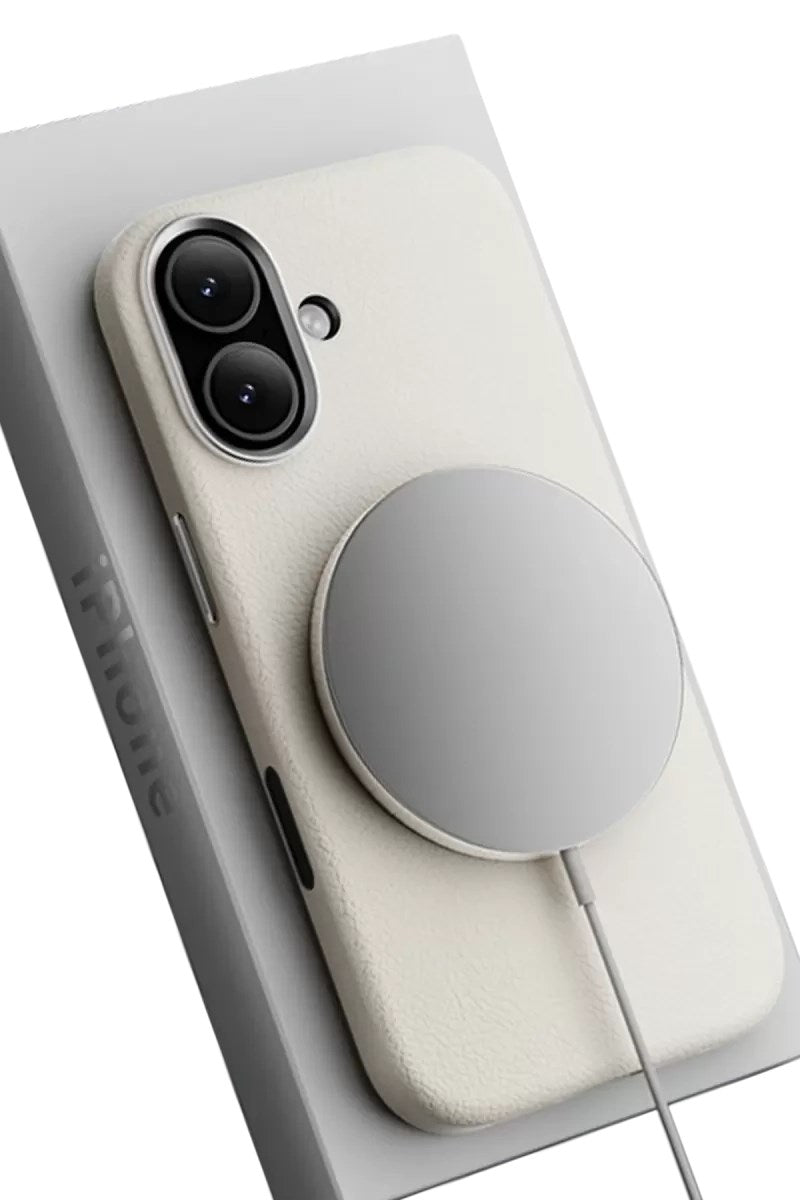 Mey İthalat® iPhone 17 Wonder Deri Magsafe Kapak - Beyaz