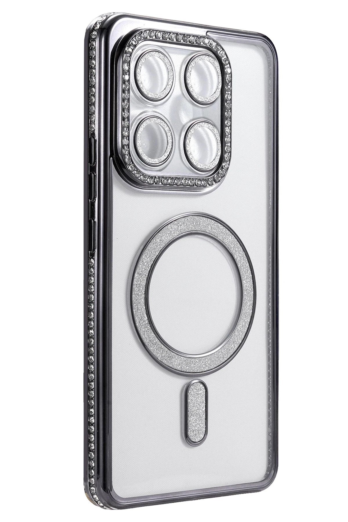 Mey İthalat® Mi 15T Pro Joke Simli Magneticsafe Kılıf - Siyah