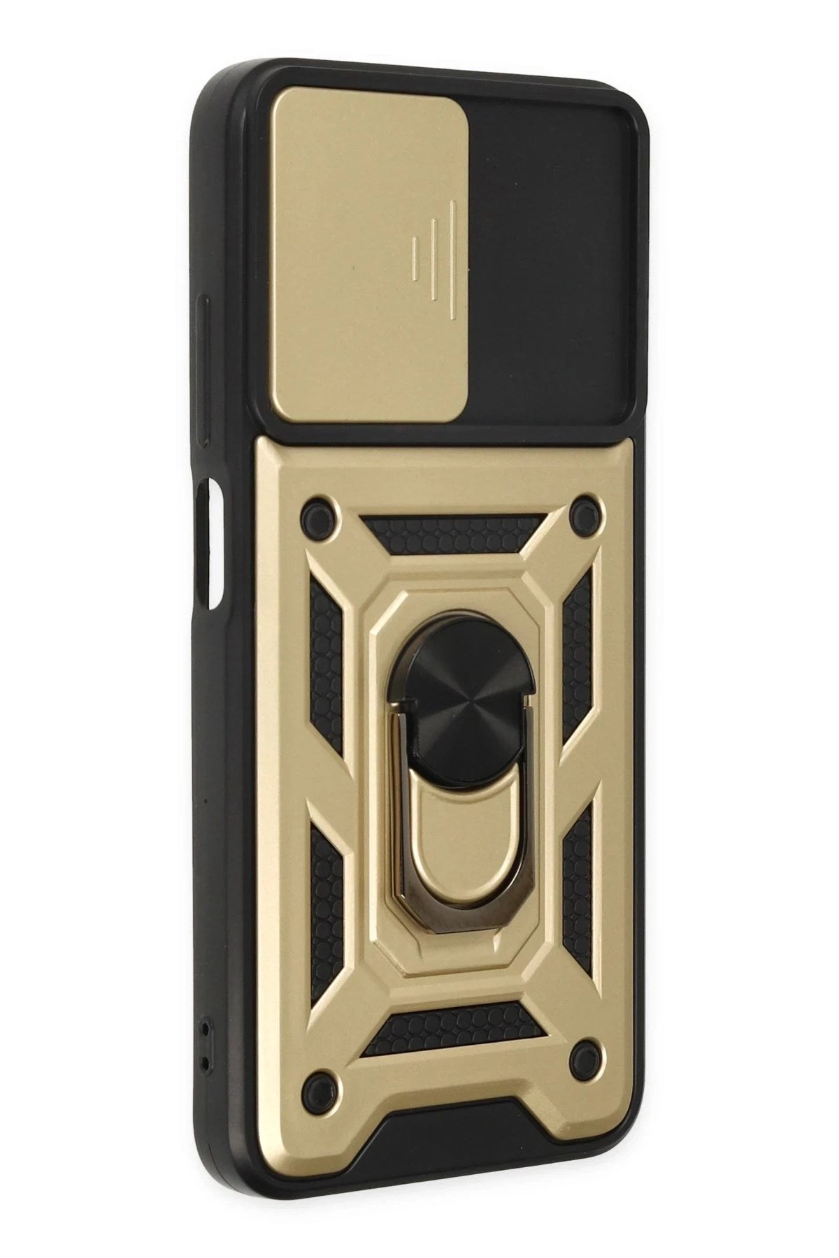 Mey İthalat® Poco M5 Kılıf Pars Lens Yüzüklü Silikon - Gold