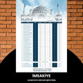 Ramazan İmsakiyesi - 300 Gr - A3 Boyut Kişiye Özel İsimli & Logolu 1 Adet Mavi