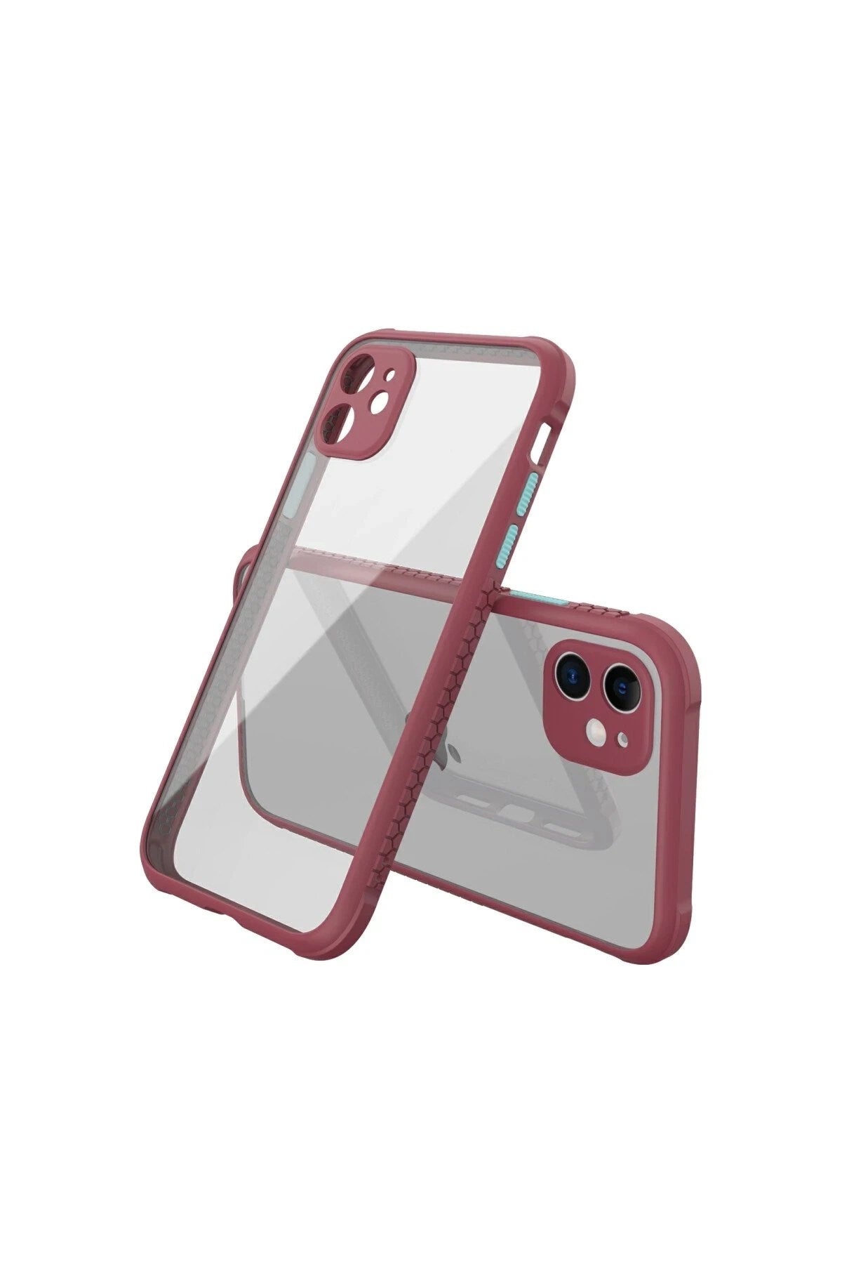Mey İthalat® iPhone 12 Mini Kılıf Miami Şeffaf Silikon - Fuşya