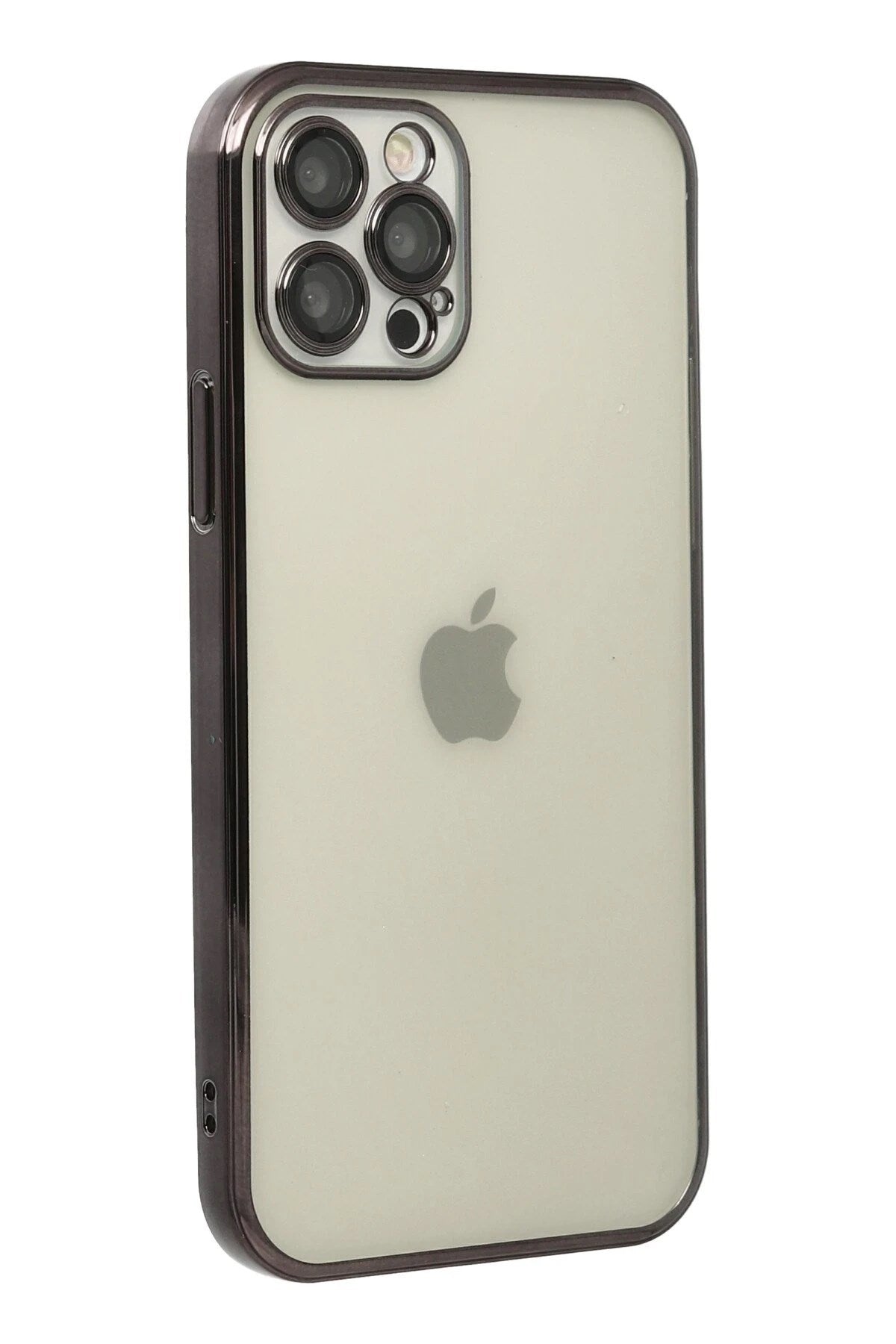 Mey İthalat® iPhone 12 Pro Kılıf Lensli Silikon - Siyah