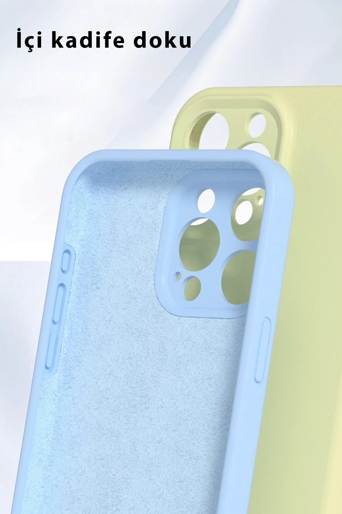 Mey İthalat® iPhone 16 Pro Kılıf Nano içi Kadife Silikon - Mavi