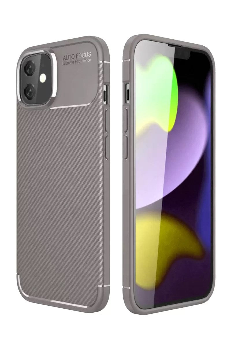 Mey İthalat® iPhone 11 Kılıf Auto Focus Karbon Kapak - Gri
