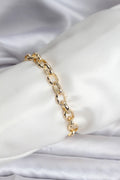 Mey İthalat® 14K Gold Renk Kaplama Lazerli Zincir Model CM Kadın Bileklik