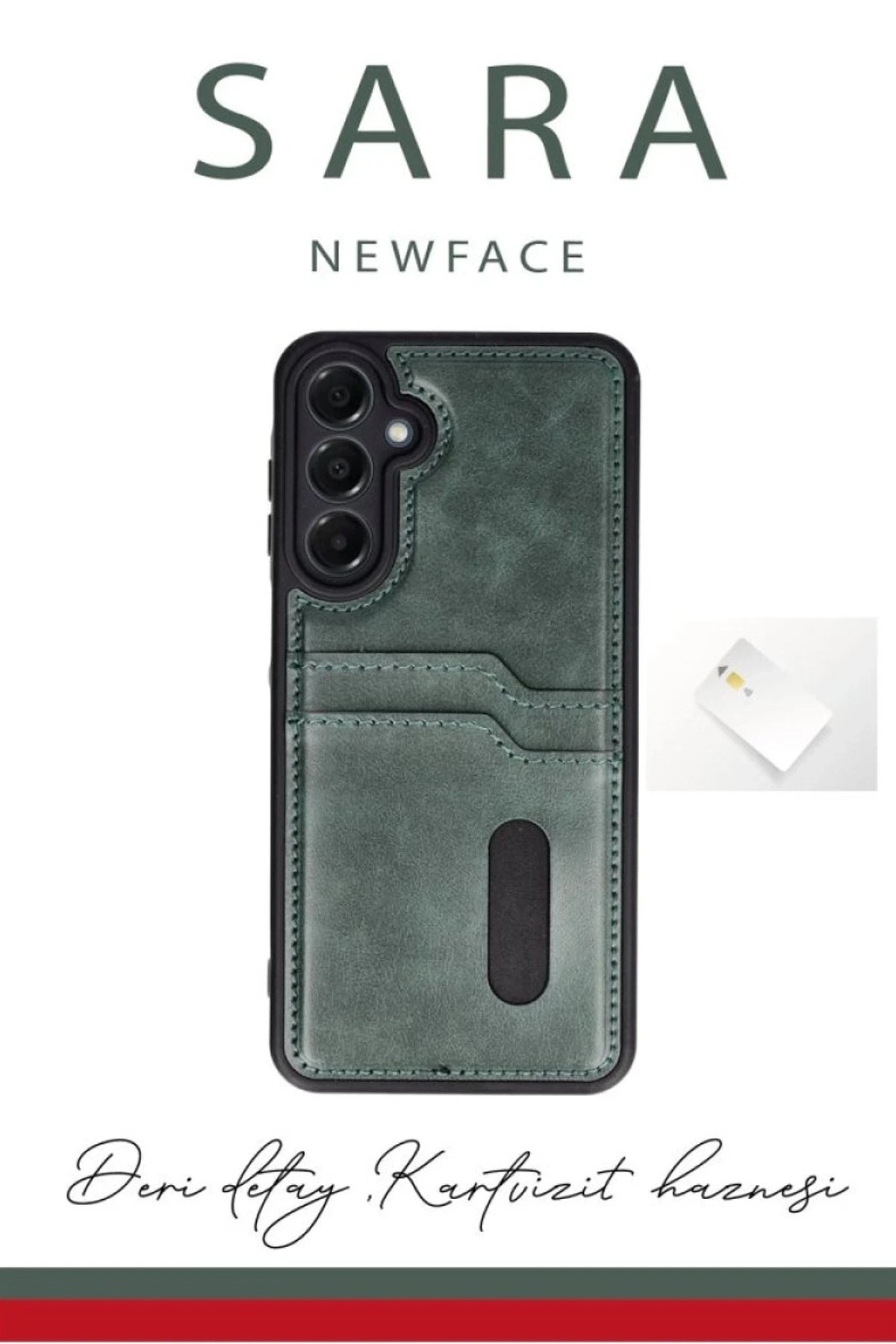 Mey İthalat® Samsung Galaxy S24 FE Kılıf Sara Kartvizitli Deri Kılıf - Lacivert