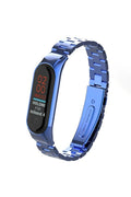 Mey İthalat® Mi Band 4 Metal Baklalı Kordon - Mavi