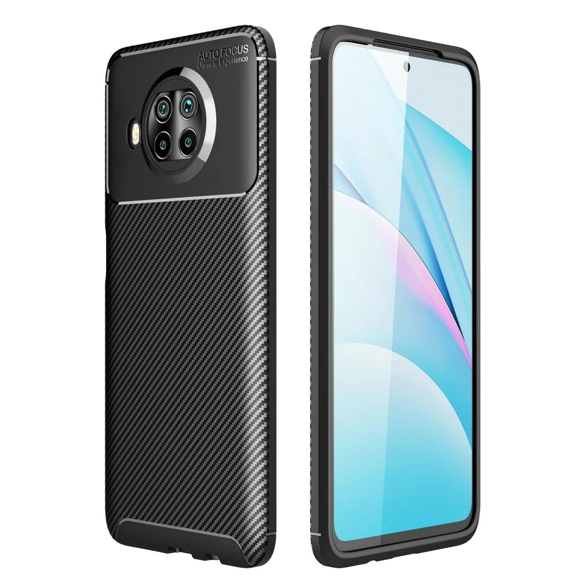 Mey İthalat® Mi 10T Lite Kılıf Auto Focus Karbon Kapak - Siyah