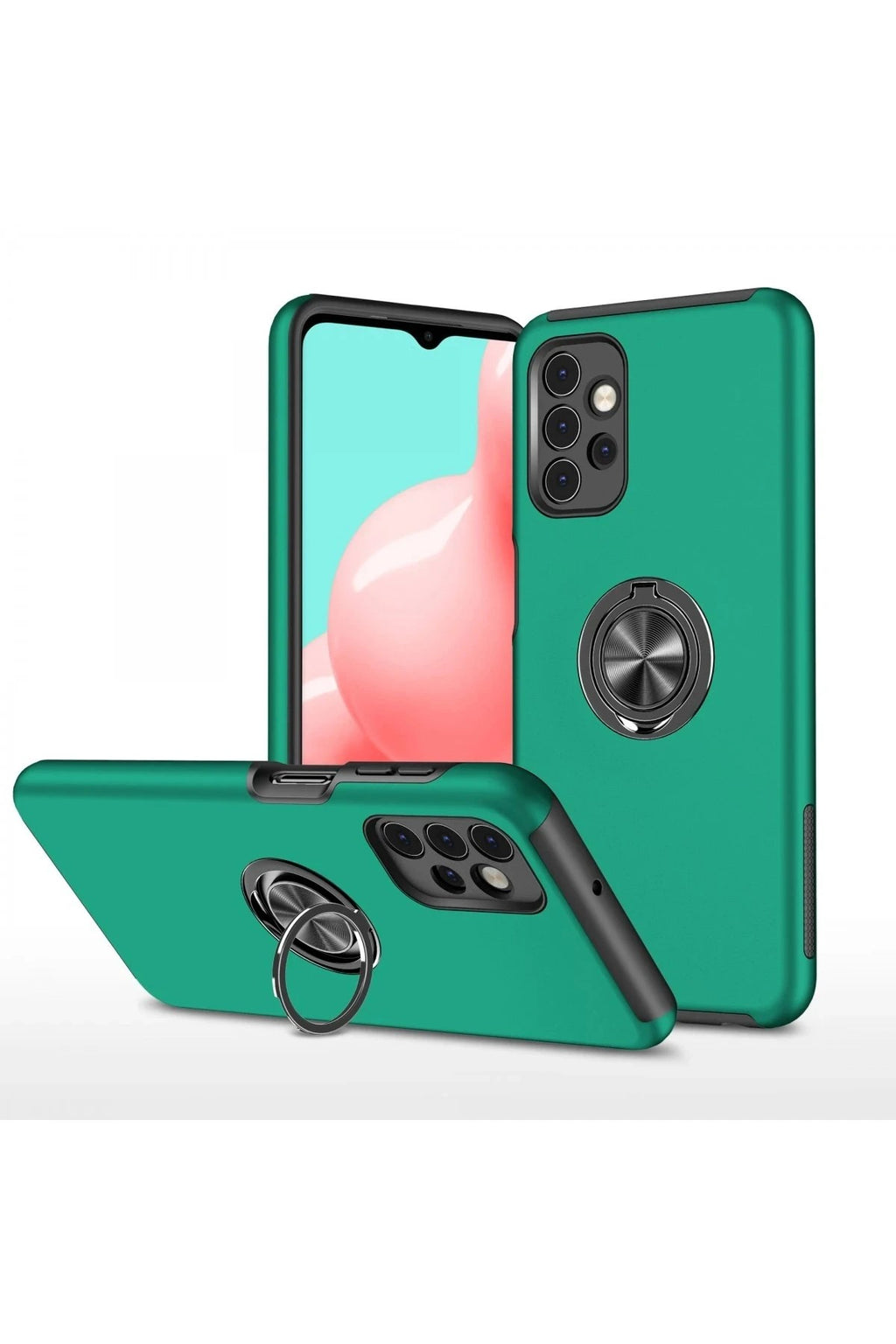 Mey İthalat® Samsung Galaxy A72 Kılıf Elit Yüzüklü Kapak - Yeşil