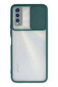 Mey İthalat® Vivo Y11S Kılıf Palm Buzlu Kamera Sürgülü Silikon - Yeşil