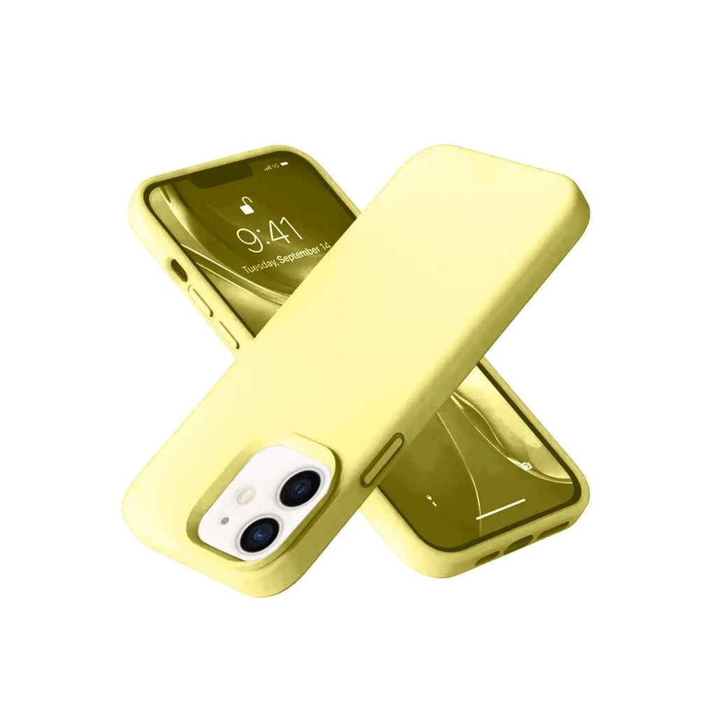 Mey İthalat® iPhone 12 Kılıf Nano içi Kadife Silikon- Sarı