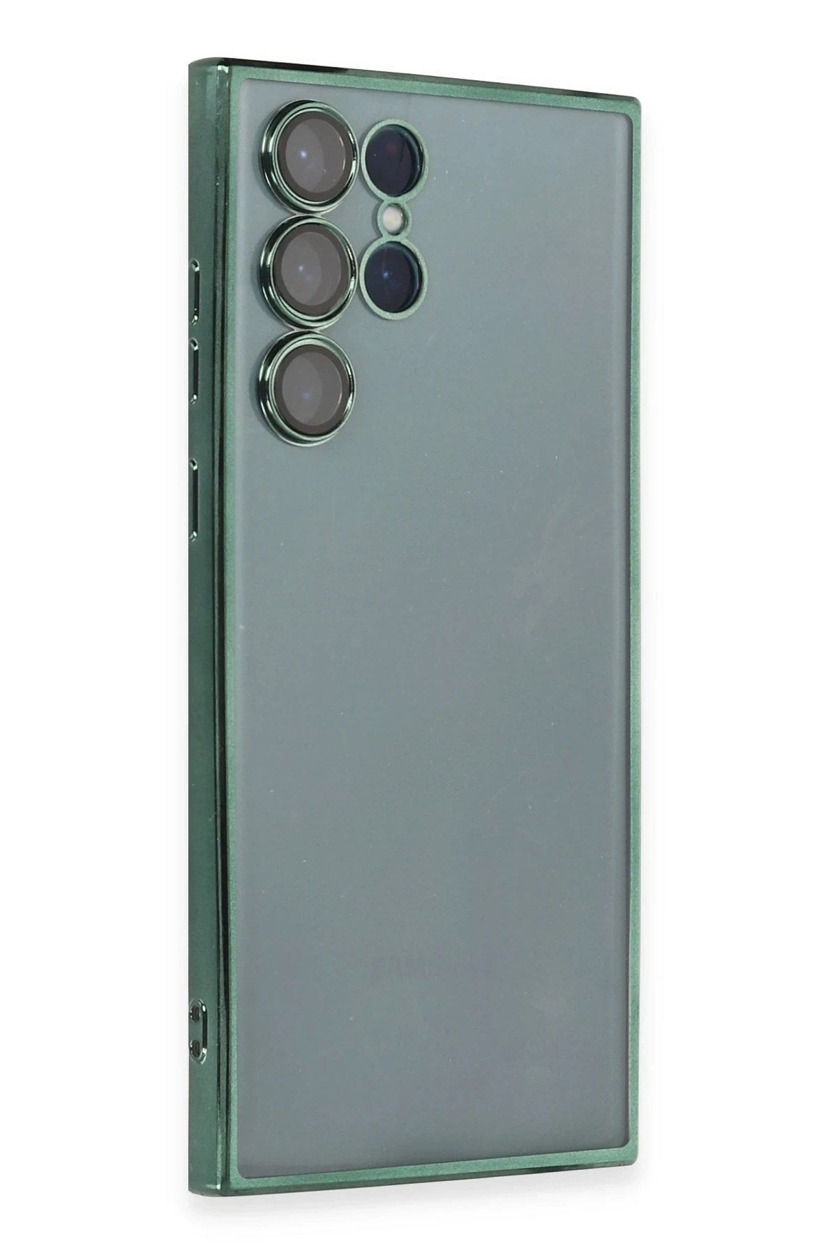 Mey İthalat® Samsung Galaxy S22 Ultra Kılıf Lensli Silikon - Yeşil
