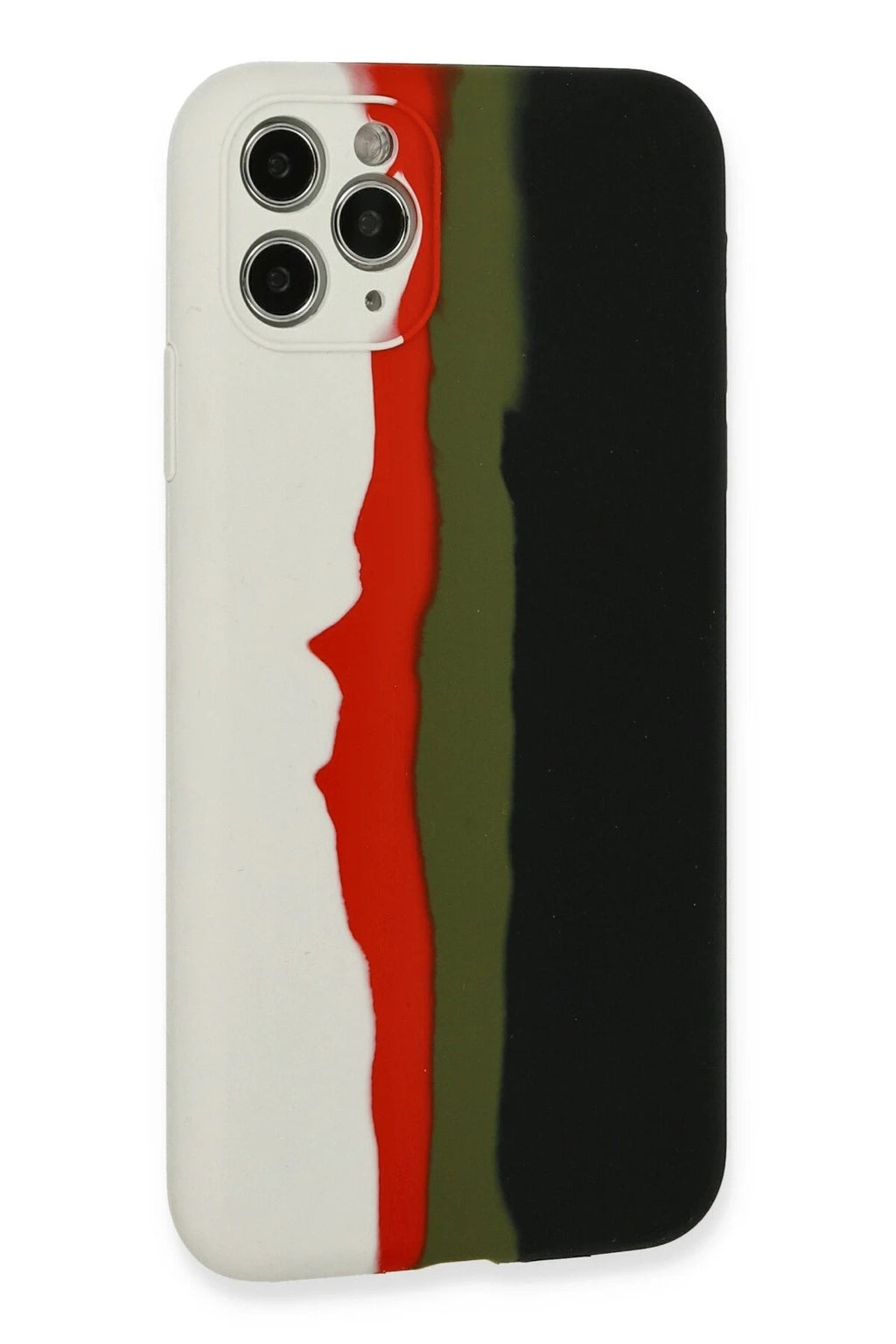 Mey İthalat® iPhone 11 Pro Kılıf Ebruli Lansman Silikon - Beyaz-Siyah