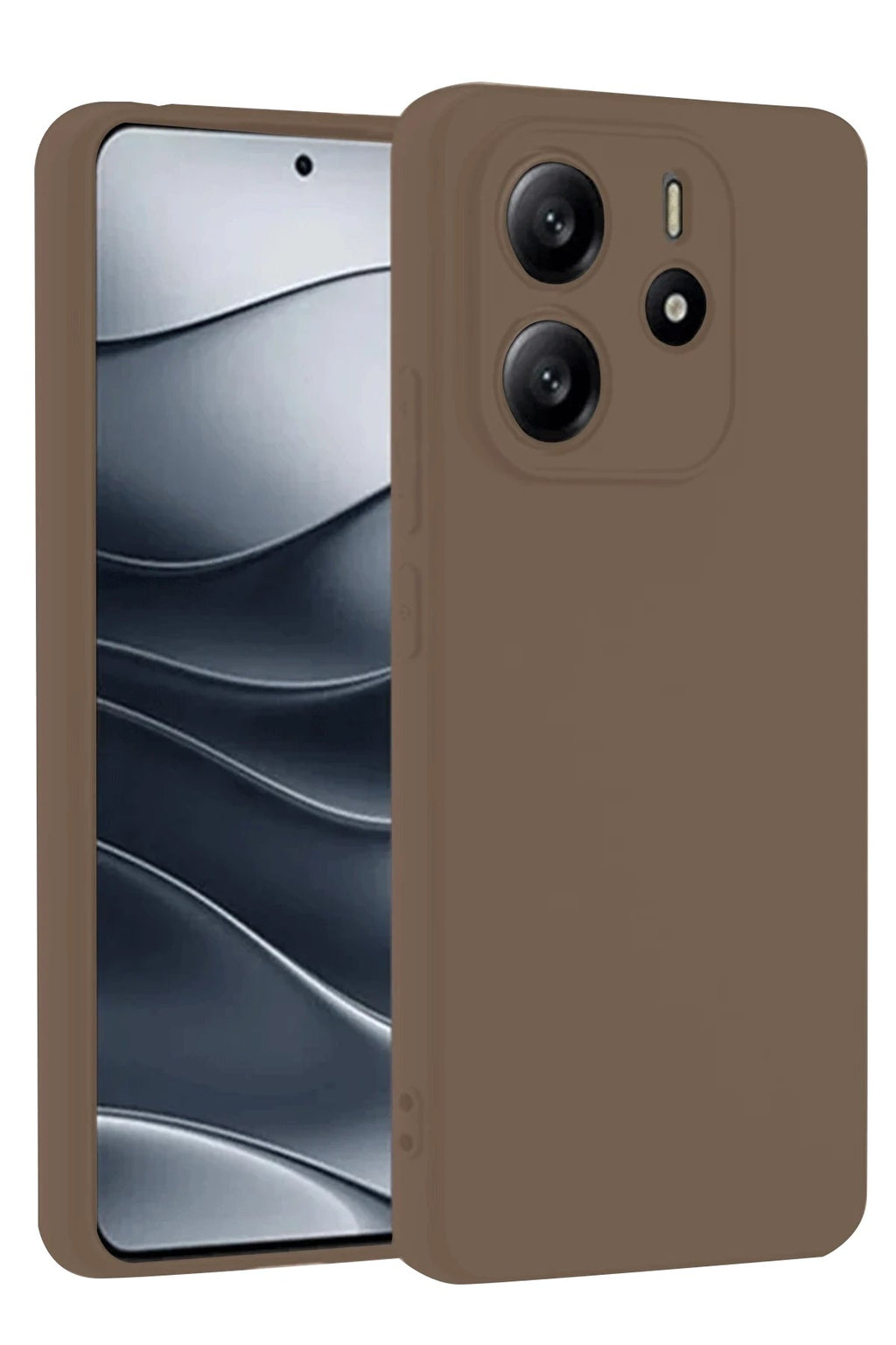 Mey İthalat® Redmi Note 14 4G Kılıf First Silikon - Kahverengi