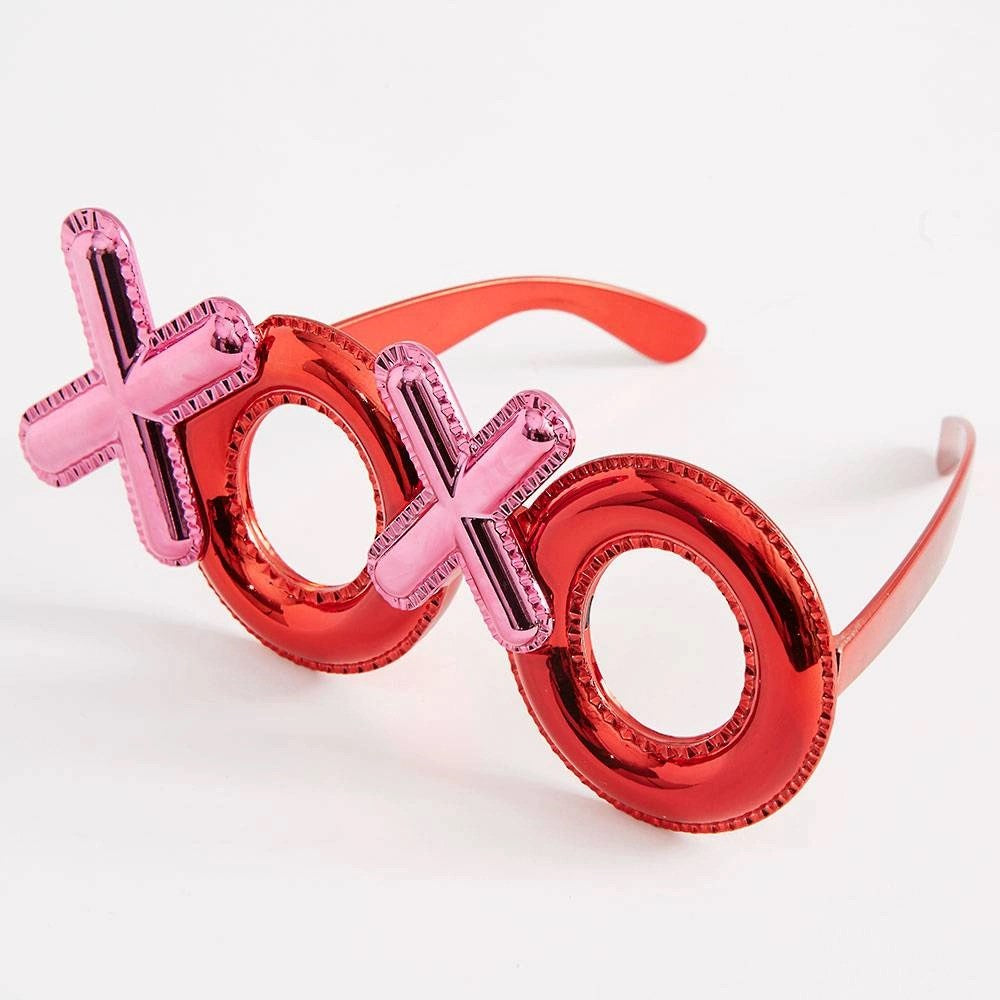 Mey İthalat® Kırmızı Renk Xoxo Yazılı Parti Gözlüğü 17x7 cm
