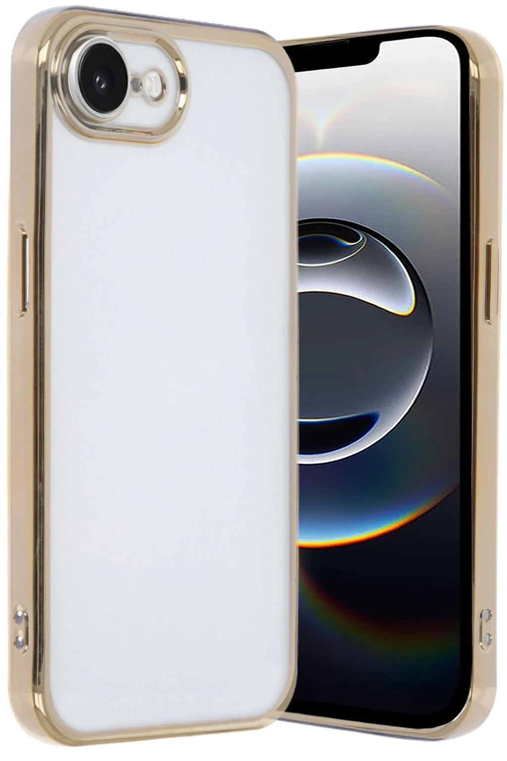 Mey İthalat® iPhone 16E Kılıf Lensli Silikon - Gold