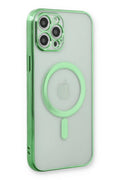 Mey İthalat® iPhone 12 Pro Kılıf Magneticsafe Lazer Silikon - Haki Yeşil