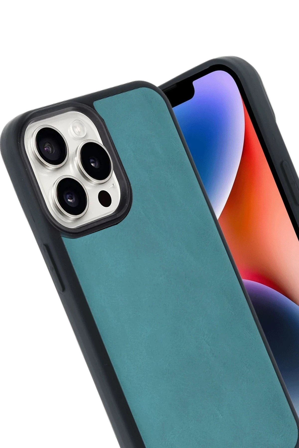 Mey İthalat® iPhone 14 Pro Max Kılıf Aras Deri Kapak - Açık Yeşil