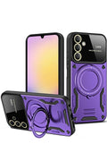 Mey İthalat® Samsung Galaxy A35 5G Kılıf Joy Lens Standlı Kapak - Mor