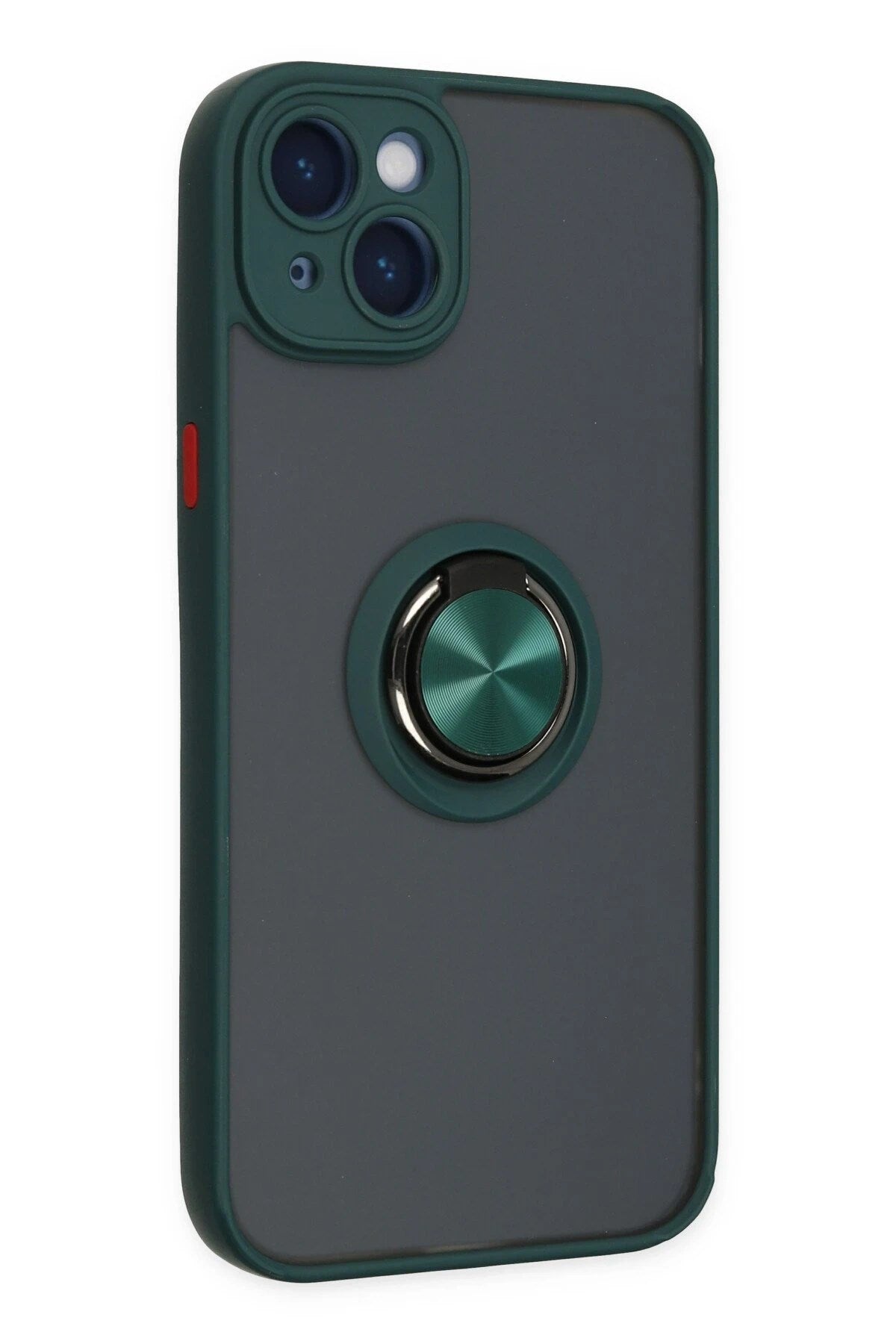 Mey İthalat® iPhone 14 Kılıf Montreal Yüzüklü Silikon Kapak - Yeşil