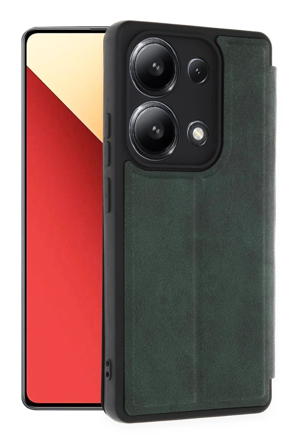 Mey İthalat® Redmi Note 13 4G Kılıf Flip Cover - Koyu Yeşil